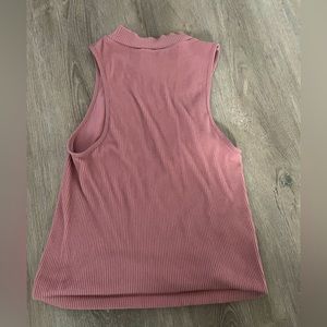 Mauve mock neck ribbed tank